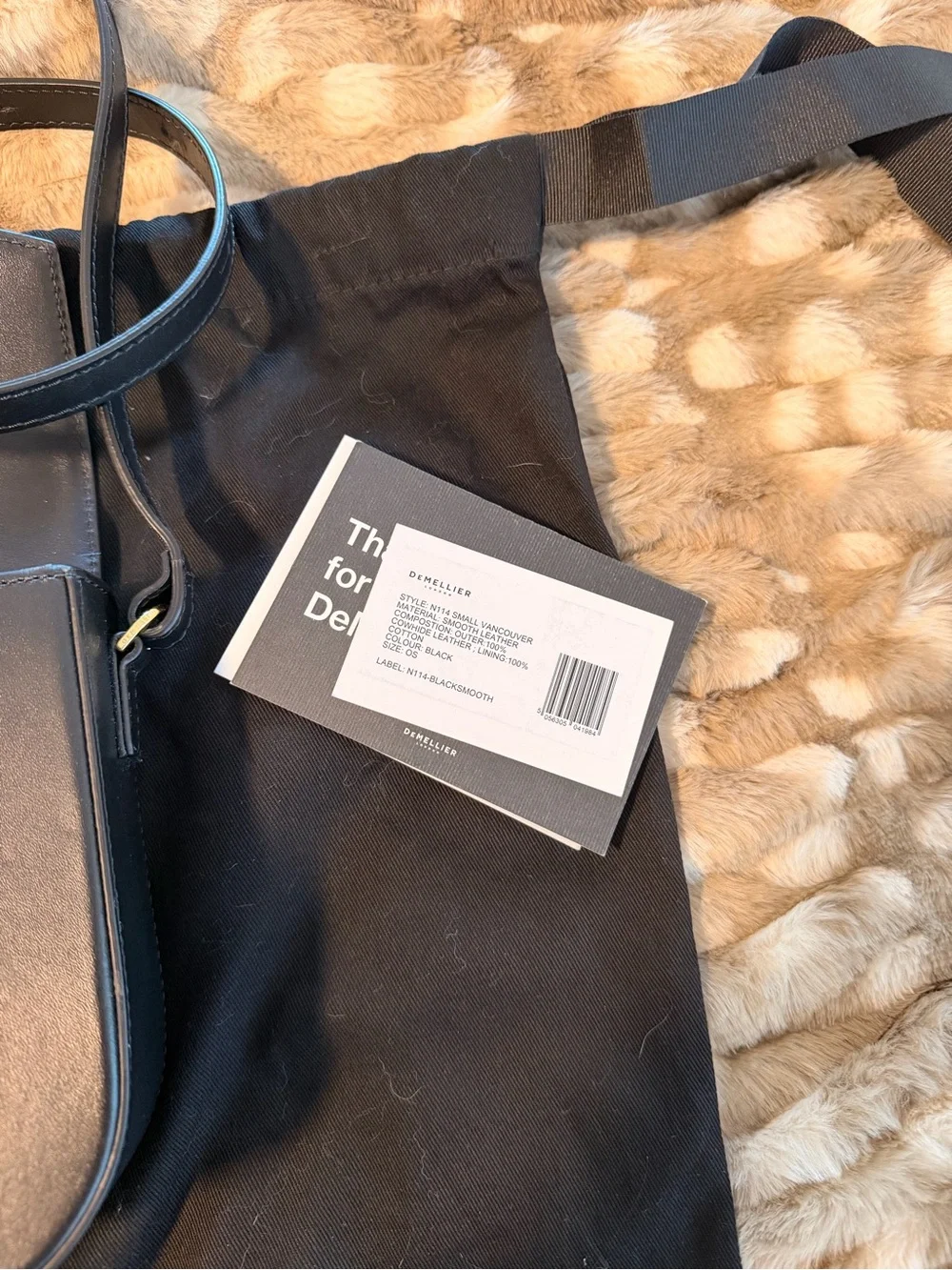 DeMellier Vancouver Small Smooth Black Leather Crossbody NWT